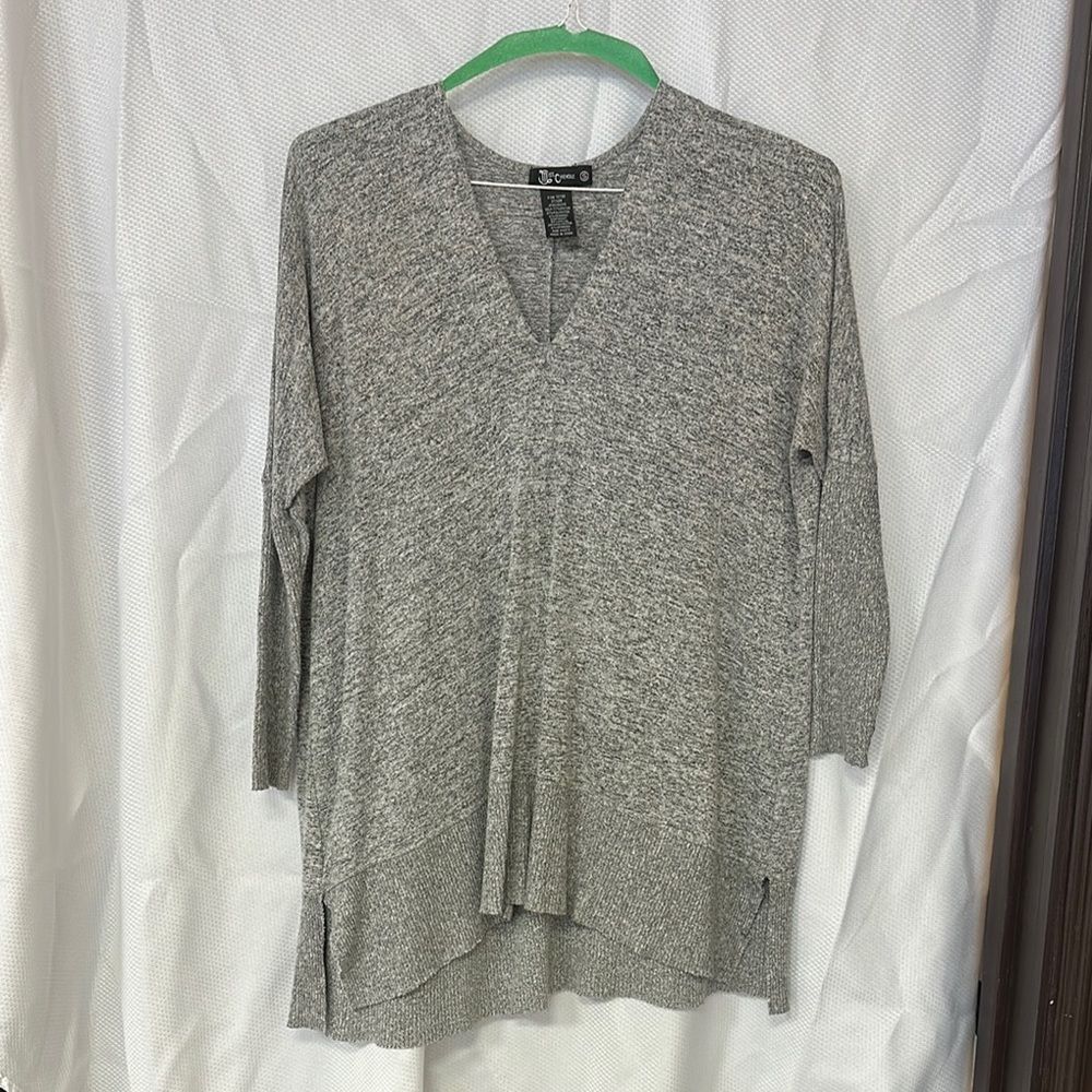 Miss Chievous Gray Asymmetrical Tunic 3/4 Sleeve